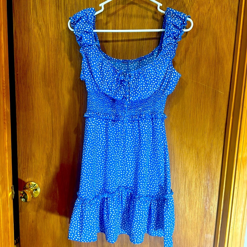 Blue Dress with white drops